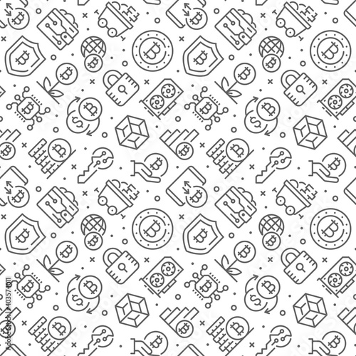 Cryptocurrency related seamless pattern