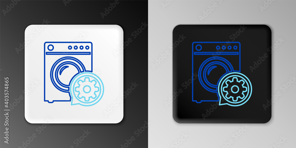 Line Washer and gear icon isolated on grey background. Adjusting app, service concept, setting options, maintenance, repair, fixing. Colorful outline concept. Vector. Line Washer and gear icon isolated on grey background. Adjusting app, service concept, setting options, maintenance, repair, fixing. Colorful outline concept. Vector.