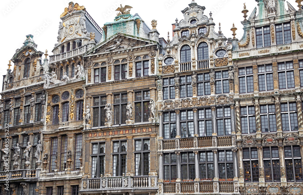 Medieval buildings in Grand place - famous square in Brussels, belgium