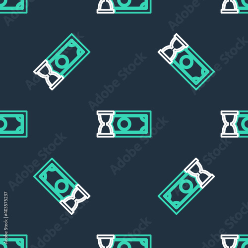 Line Fast payments icon isolated seamless pattern on black background. Fast money transfer payment. Financial services, fast loan, time is money, cash back concept. Vector.