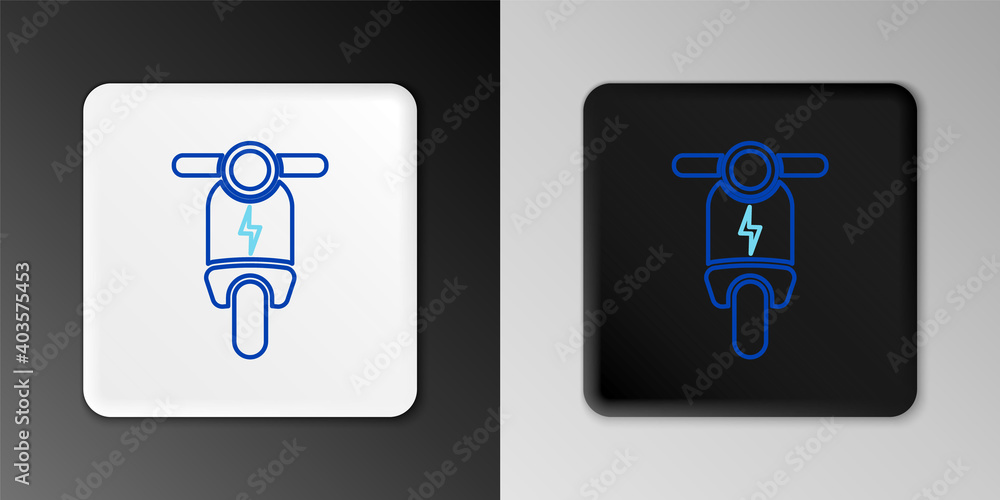Line Electric scooter icon isolated on grey background. Colorful outline concept. Vector. Line Electric scooter icon isolated on grey background. Colorful outline concept. Vector.