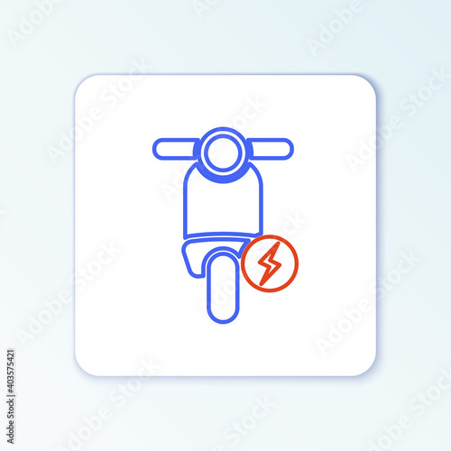 Line Electric scooter icon isolated on white background. Colorful outline concept. Vector.