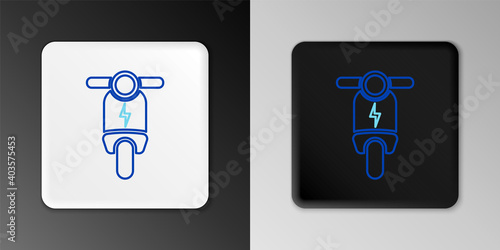 Line Electric scooter icon isolated on grey background. Colorful outline concept. Vector.