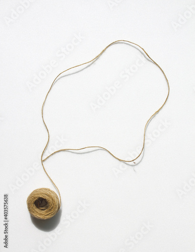 string, Jute Ropes isolated on white background. Speech bubble shape.