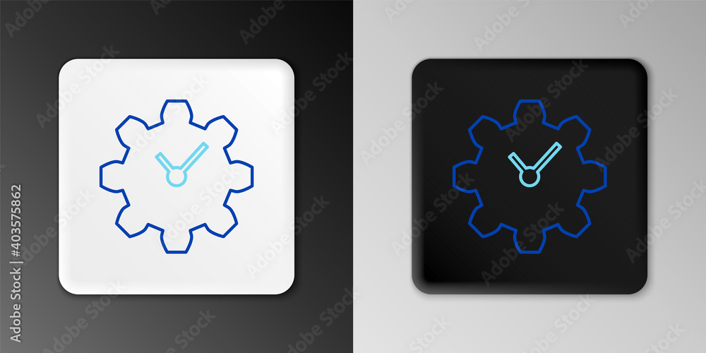 Line Time Management icon isolated on grey background. Clock and gear sign. Productivity symbol. Colorful outline concept. Vector. Line Time Management icon isolated on grey background. Clock and gear sign. Productivity symbol. Colorful outline concept. Vector.