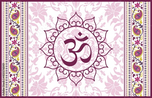 aum syllable , paisley design ,Hinduism , India	