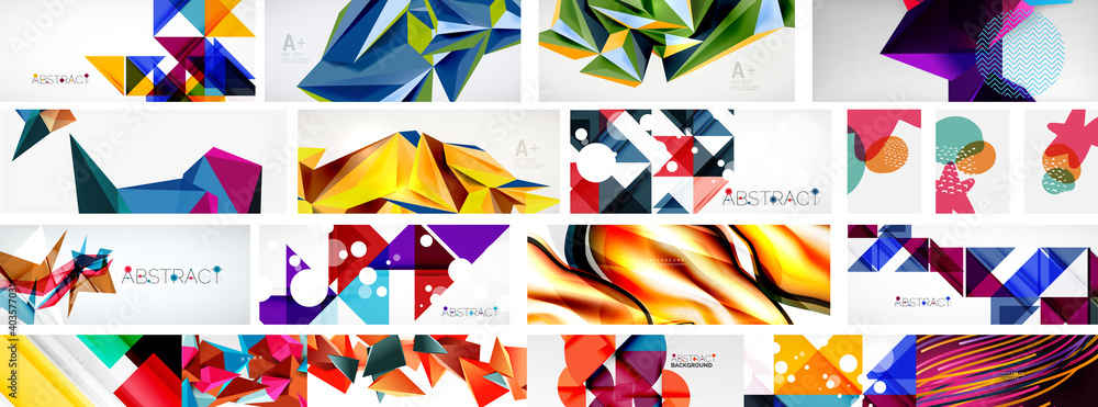 Fototapeta premium Set of abstract backgrounds. Vector illustration for covers, banners, flyers, social media