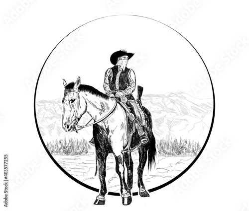 cowboy in red headscarf
