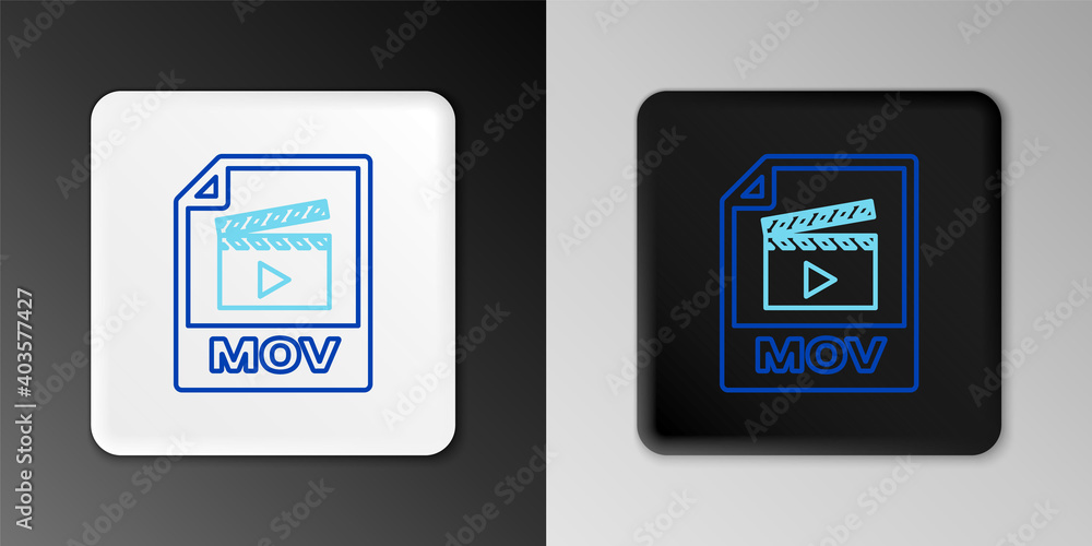 Line MOV file document. Download mov button icon isolated on grey background. MOV file symbol. Audio and video collection. Colorful outline concept. Vector. Line MOV file document. Download mov button icon isolated on grey background. MOV file symbol. Audio and video collection. Colorful outline concept. Vector.