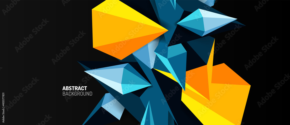 3d low poly abstract shape background vector illustration