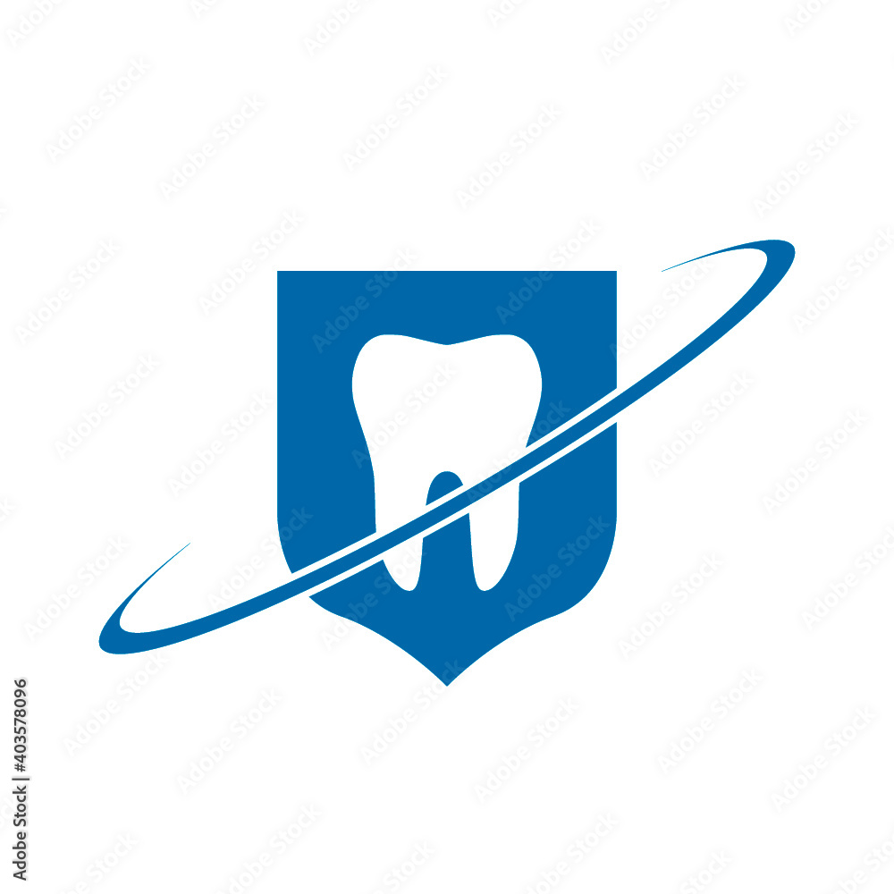Teeth with shield icon design. Dental care concept isolated on white background Teeth with shield icon design. Dental care concept isolated on white background