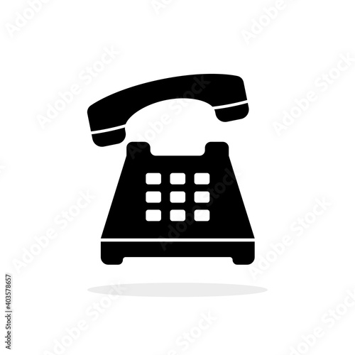 black vintage phone minimal icon