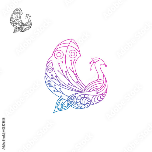 Creative peacock design vector template