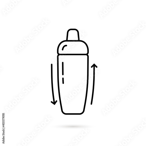 thin line cocktail shaker black icon