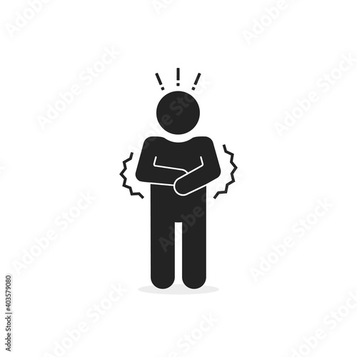 black man figure like shiver or pain