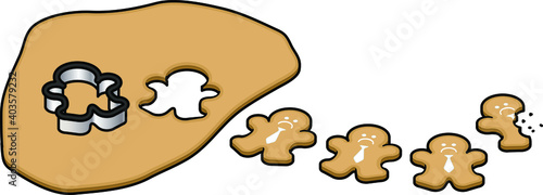 Employment concept: everyone is a replaceable cog. Cookie-cut salary persons.