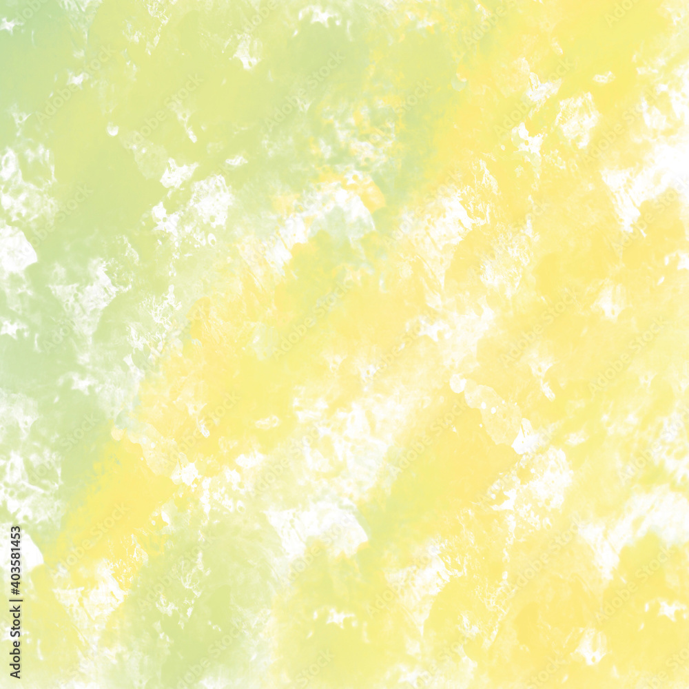 Abstract Tie Dye pattern, green and yellow colorful digital paint. Illustration background, wallpaper square size.