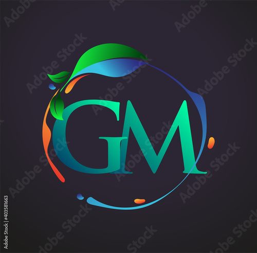 Initial Letter GM With nature elements Logo, colorful nature and environment logo. vector logo for business and company identity.