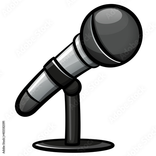Vector microphone audio cartoon design
