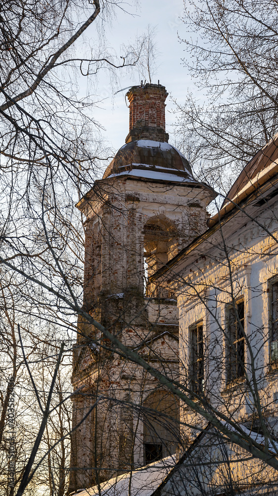 bell tower of the abandoned orthodox church