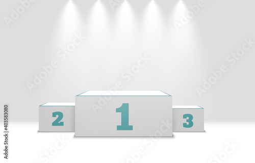 
Realistic podium of winners on a transparent background. Vector graphics.