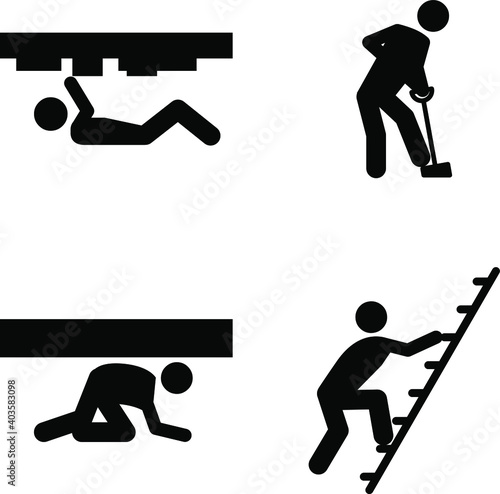 People icons: manual work postures.