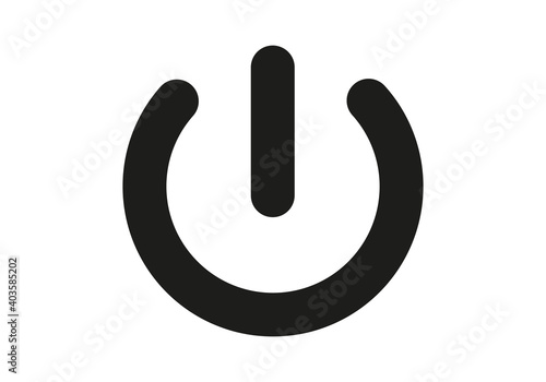 Botón de encender  o apagar en icono sobre fondo blanco