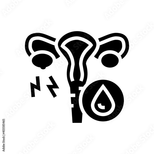 ovarian bleeding glyph icon vector. ovarian bleeding sign. isolated contour symbol black illustration