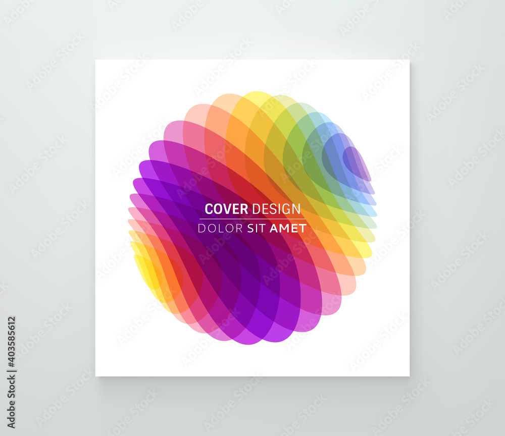 Fototapeta premium Cover design template. Abstract geometric design. Vector illustration made of various overlapping elements. Applicable for banners, placards, posters, flyers.