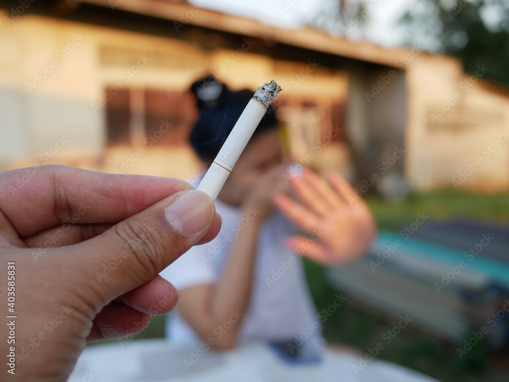 asian woman say NO cigarette,No smoking concept. asian woman say NO cigarette,No smoking concept.