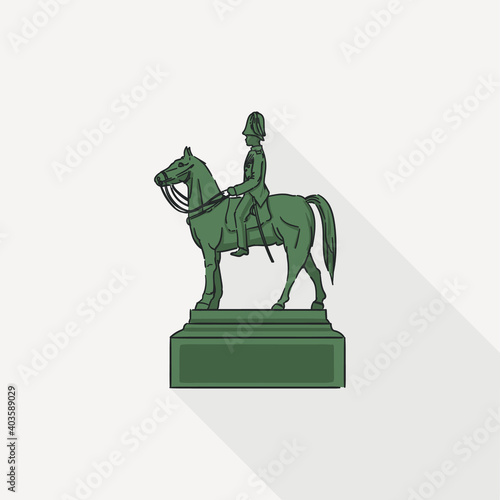 The Equestrian Statue of King Chulalongkorn, the important statue in Thailand referring to King Rama V, the greatest king of Thailand.