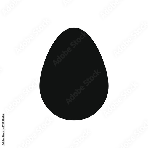 Egg vector shape icon. Simple flat easter symbol. Cooking and food sign. Bird eggshell logo. Clip-art silhouette.