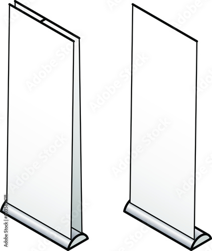 Two pull-up exhibition banners ready for your graphics.