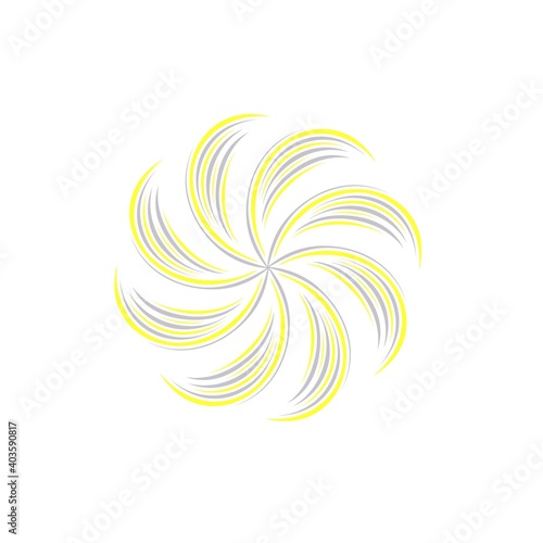 Fototapeta Naklejka Na Ścianę i Meble -  Abstract vector shape in grey and yellow colors. Optical illusion.