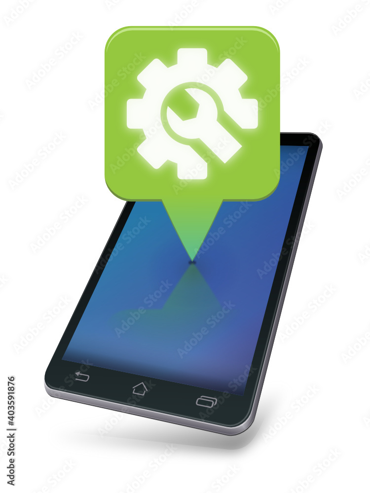 Smartphone avec un bon indice de réparabilité vert clair Smartphone avec un bon indice de réparabilité vert clair