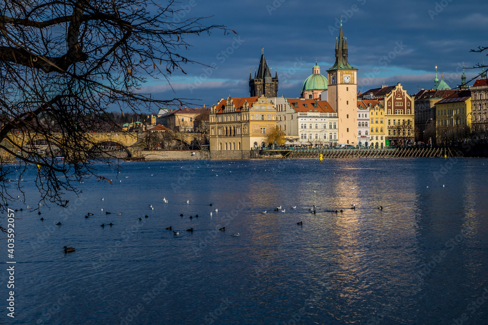 View on Hradcany and Charles Bridge, Vltava river, Prague, Czech republic 2017 View on Hradcany and Charles Bridge, Vltava river, Prague, Czech republic 2017