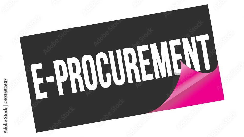 E-PROCUREMENT text on black pink sticker stamp. E-PROCUREMENT text on black pink sticker stamp.