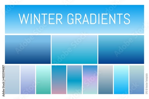 Gradient  blue winter wallpaper element vector background. mesh backdrop