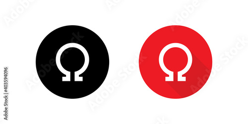 Omega Symbol Vector in Flat Style Isolated on White Background
