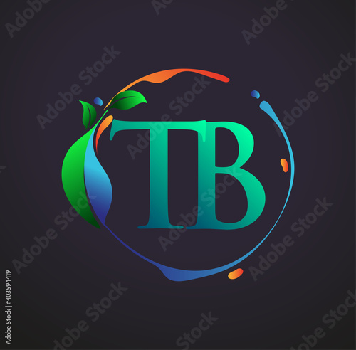 Initial Letter TB With nature elements Logo, colorful nature and environment logo. vector logo for business and company identity.