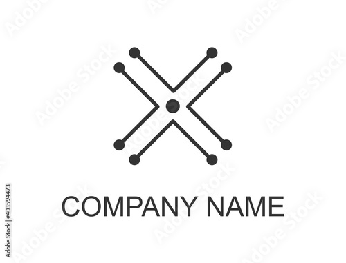 Logo with X shape and circle in the middle