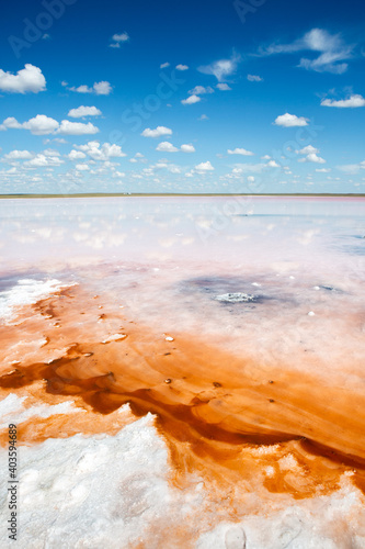 Salt lake Kobeituz in Kazakhstan photo