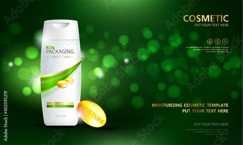 Bottles of shampoo. Cosmetic for design on purple background. Vector illustration.