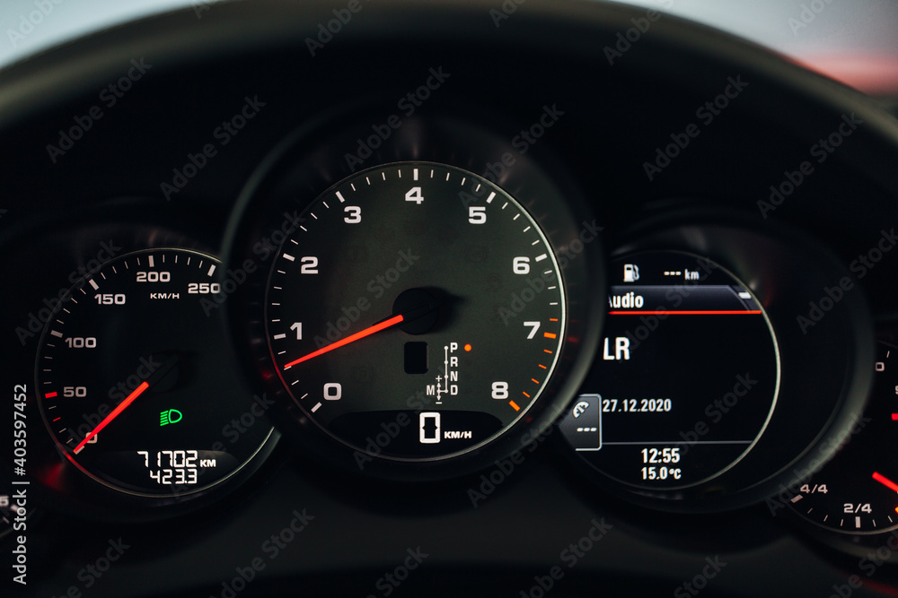 Sport car dashboard with backlight Sport car dashboard with backlight