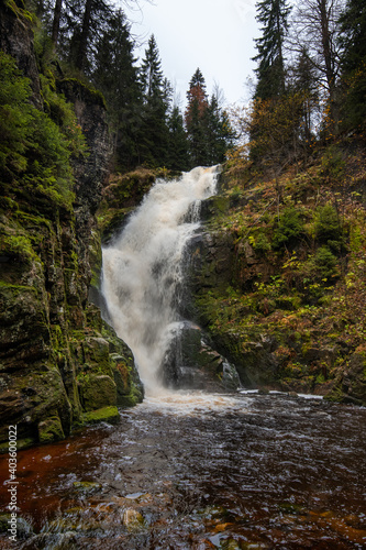 Wodospad Kamieńczyka w Karkonoszach. Karkonoski Park Narodowy, Szklarską Poręba, Polska