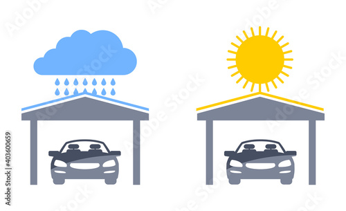 Carports isolated vector icons photo