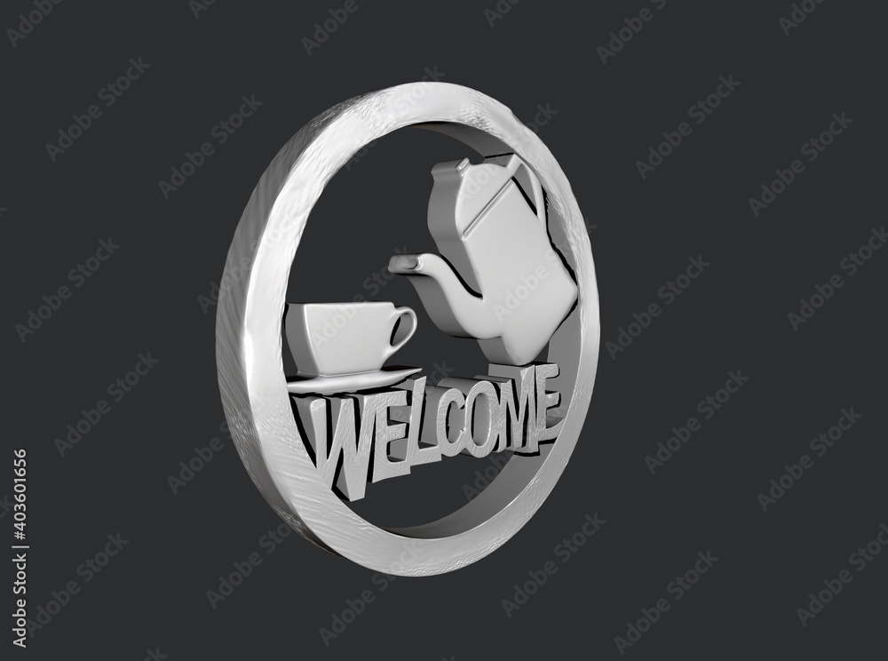 Human character with empty board 3d render Human character with empty board 3d render