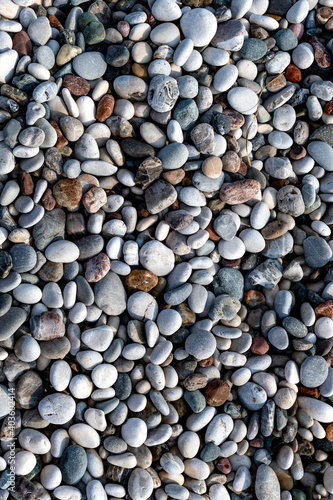 Multi-colored pebbles background. Close up.