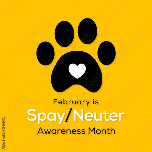 Vector illustration on the theme of Spay and Neuter awareness month observed each year during February.