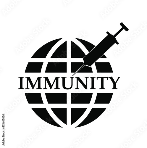 immunity sign on white background
